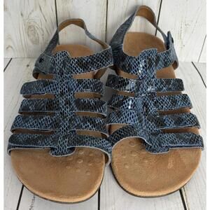 VIONIC Harissa Gladiator Sandals Snake Leather 7.5 Blue‎